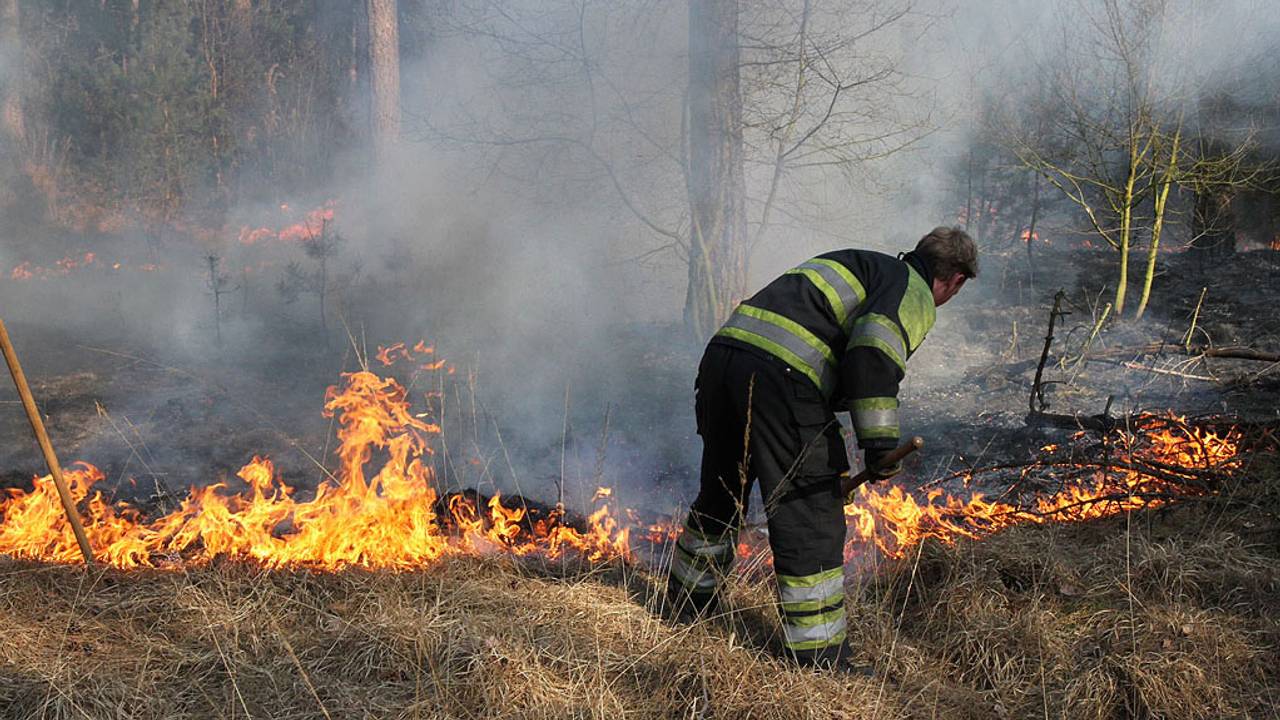 De brandweer blijft alert op bosbranden (foto: SQ Vision)