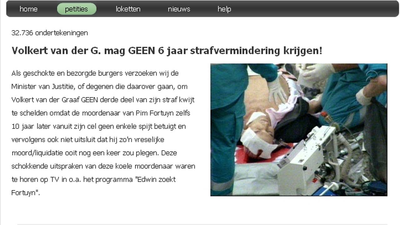 De petitie tegen de vrijlating van Volkert van der G.
