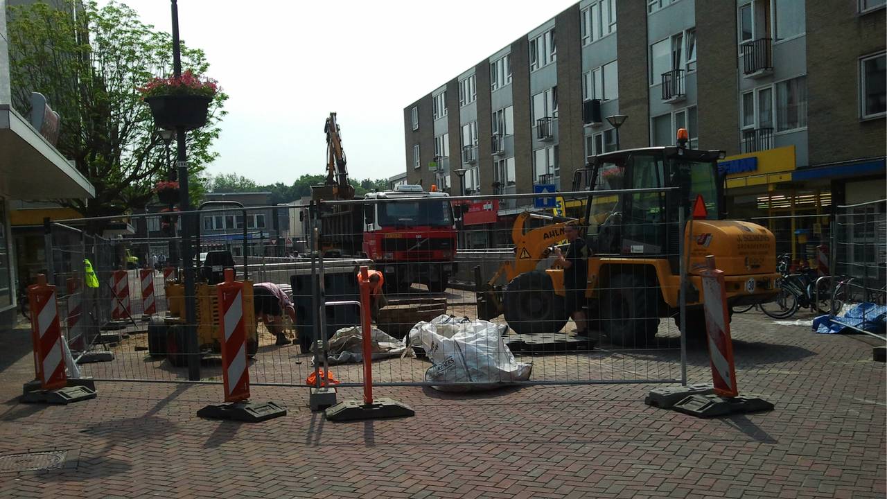 Eerdere herstelwerkzaamheden bij parkeergarage.