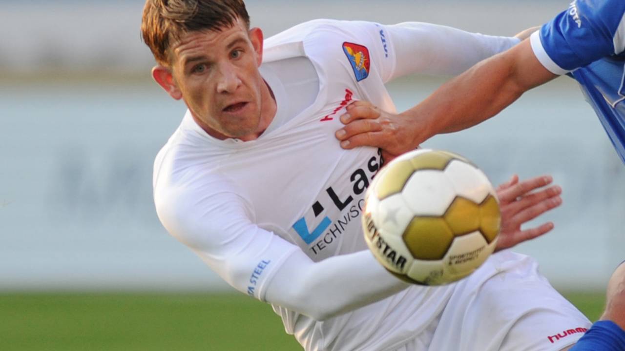 Kevin Brands (links) in het shirt van Telstar (foto:archief)