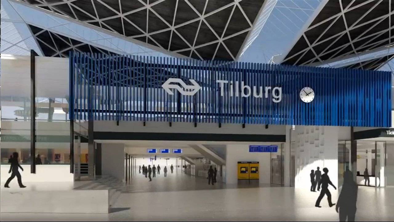Het station in Tilburg.
