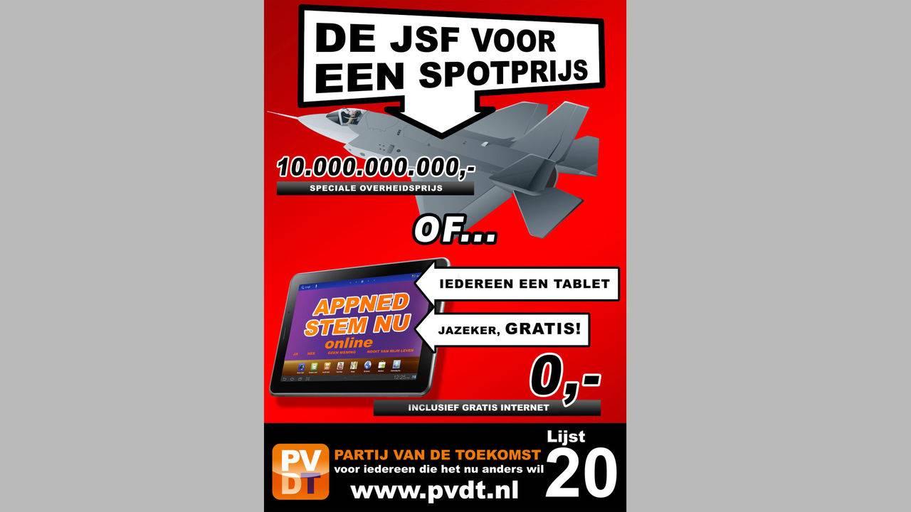 De bewuste poster van de Partij van de Toekomst