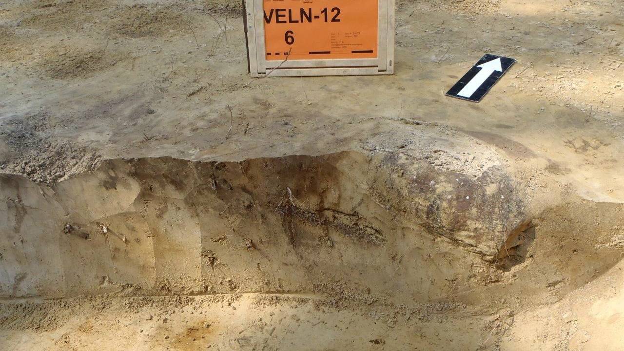 De vindplaats van de pot in Veldhoven
