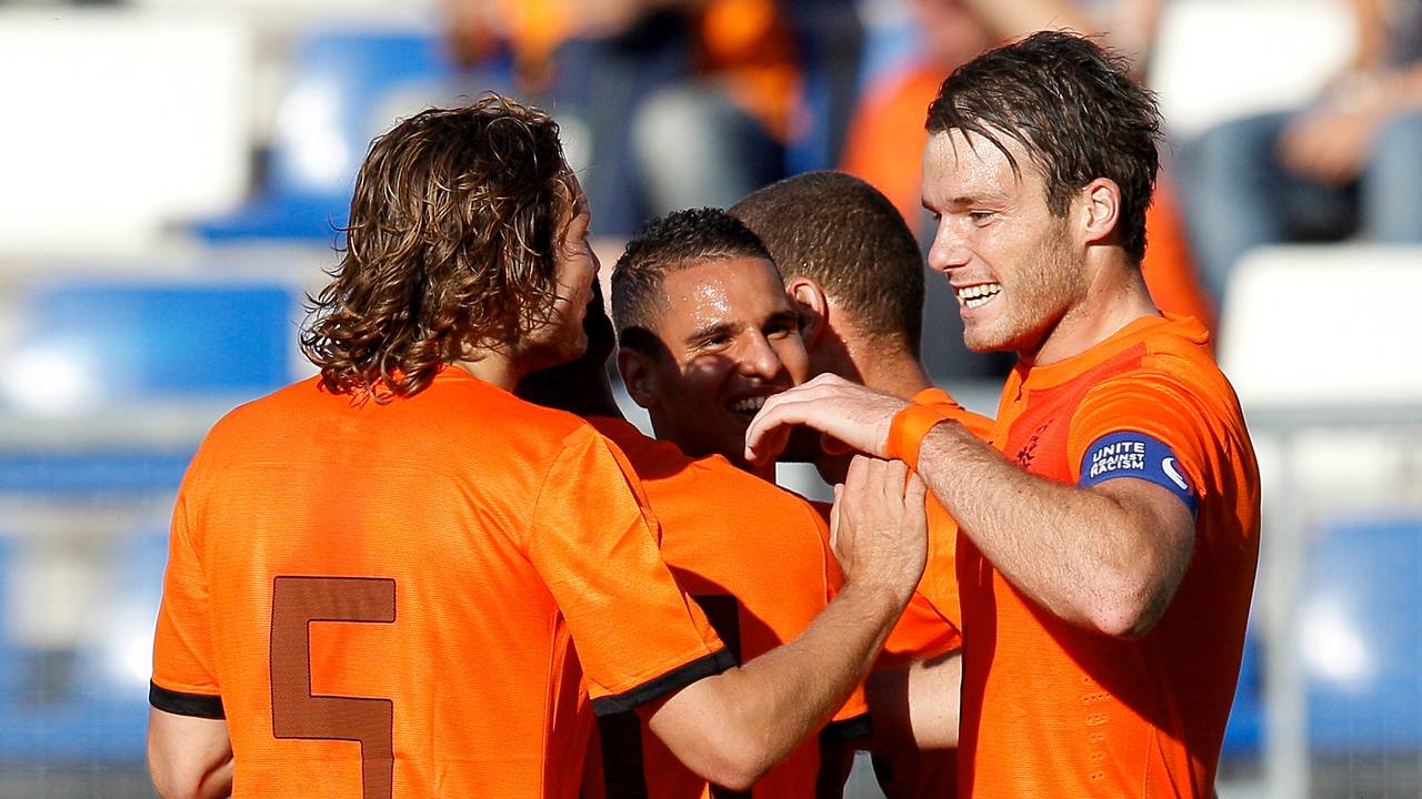 Jong Oranje wint gemakkelijk van Jong Oostenrijk. (foto: Pics United)