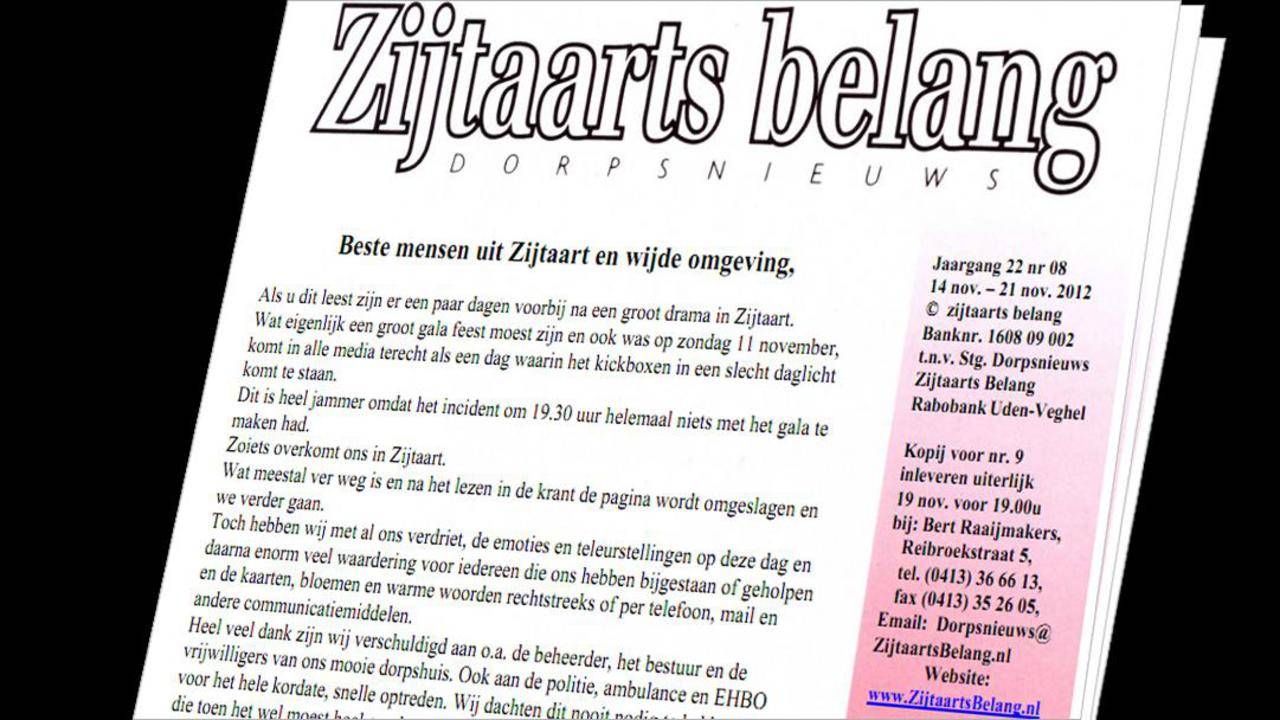 Ingezonden stuk in het Zijtaarts Belang (bron: Zijtaarts Belang)