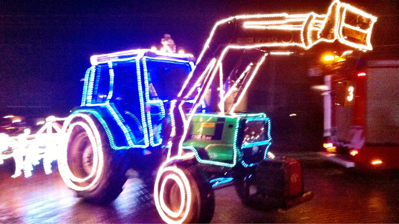 Een van de deelnemende tractors