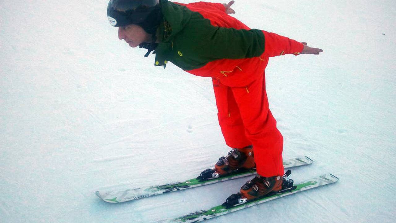 Johan Vlemmix op de ski's