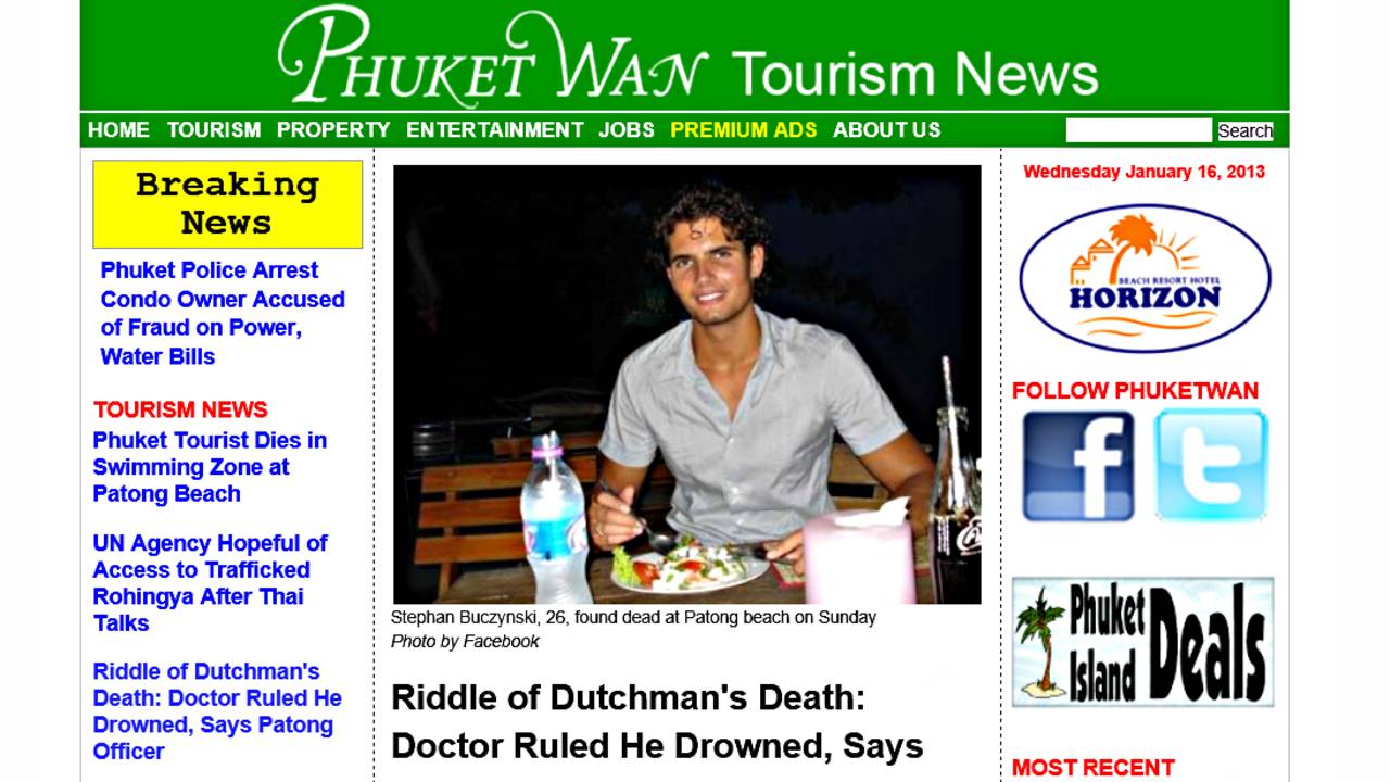 Stephan Buczynski werd in 2012 dood gevonden in Thailand