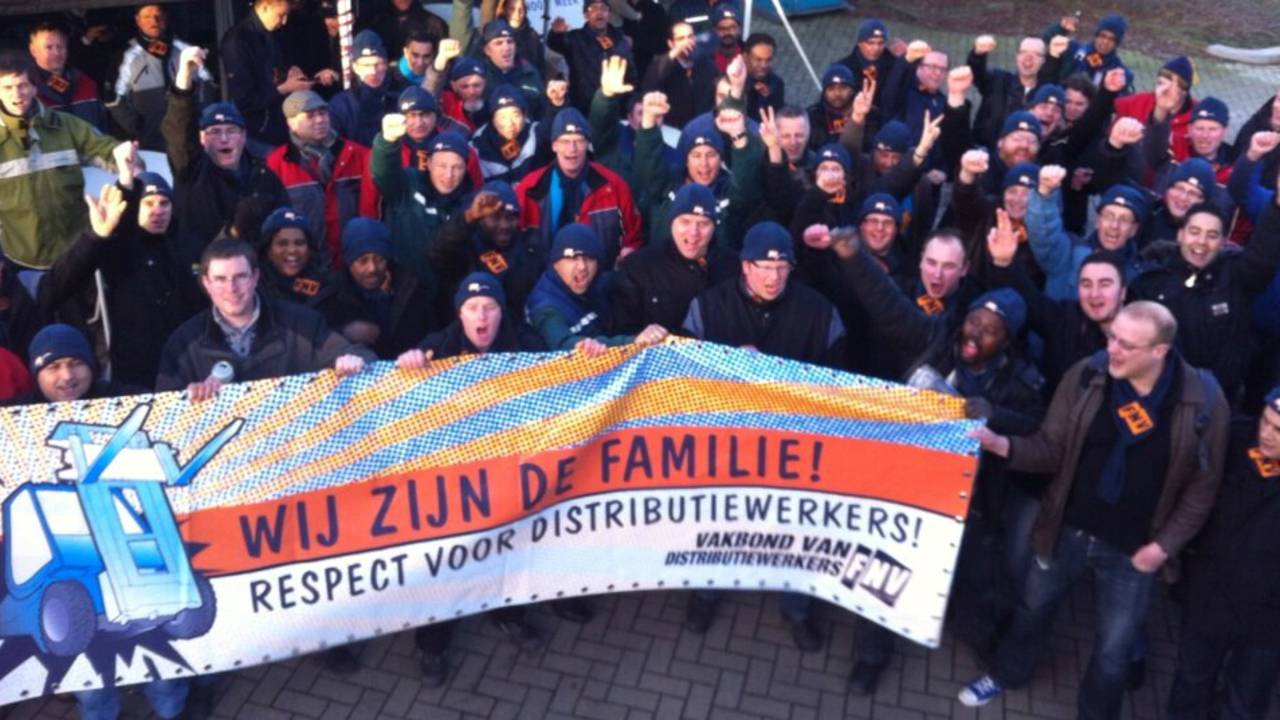 Acties Jumbo van de baan. (Foto: Twitter/Femke de Jong)