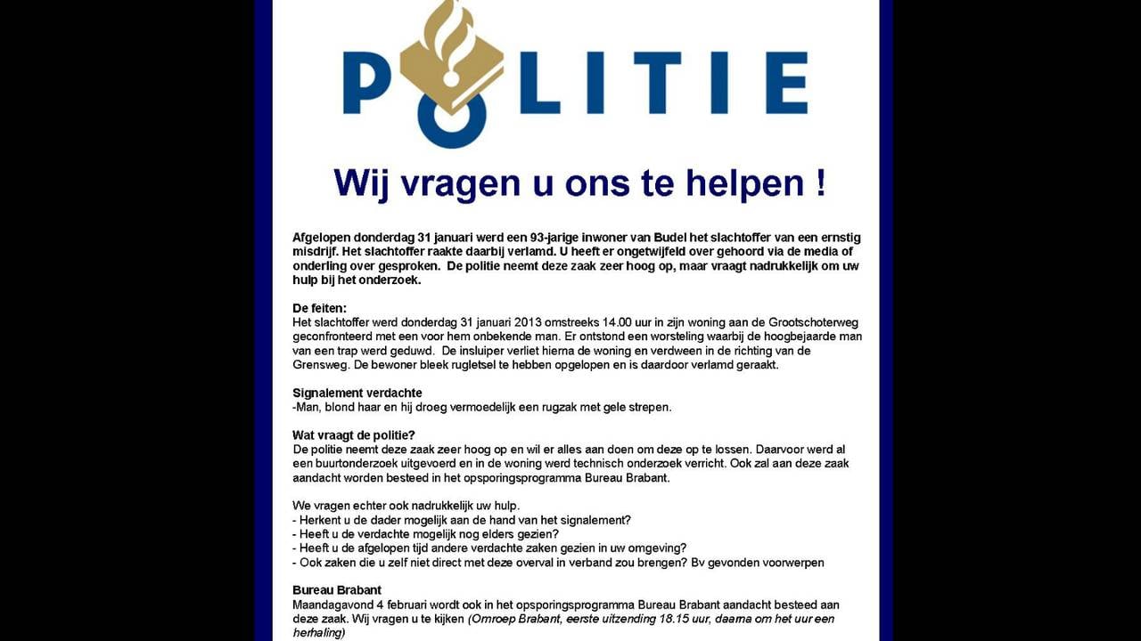 De politie verspreidt deze folder.