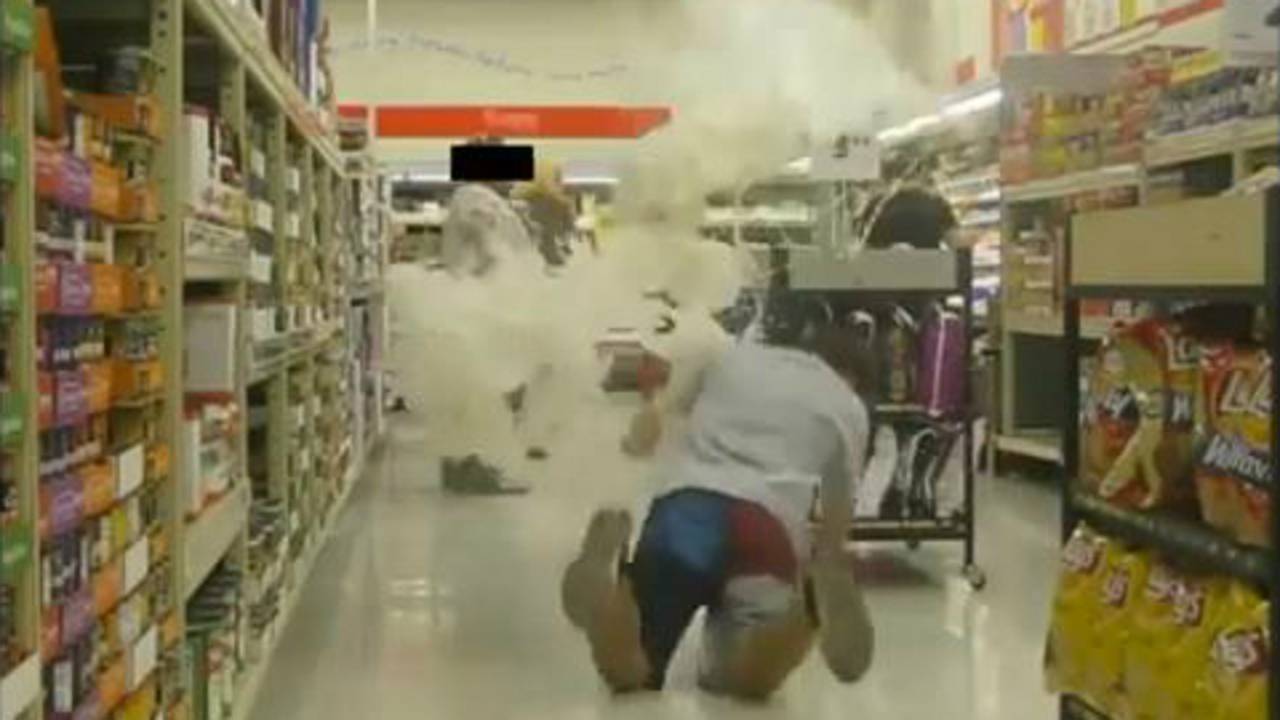 Een 'gallon smasher' in actie