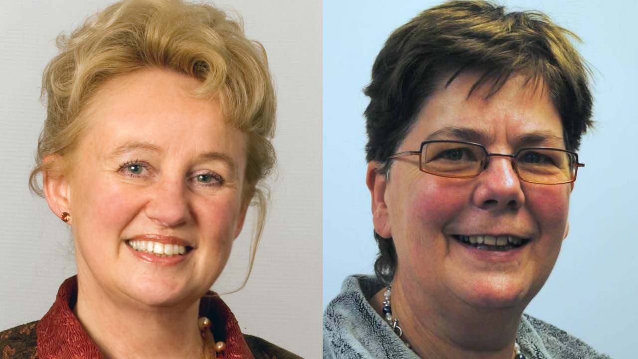 Hanneke Balk (L) en Elly de Jonge