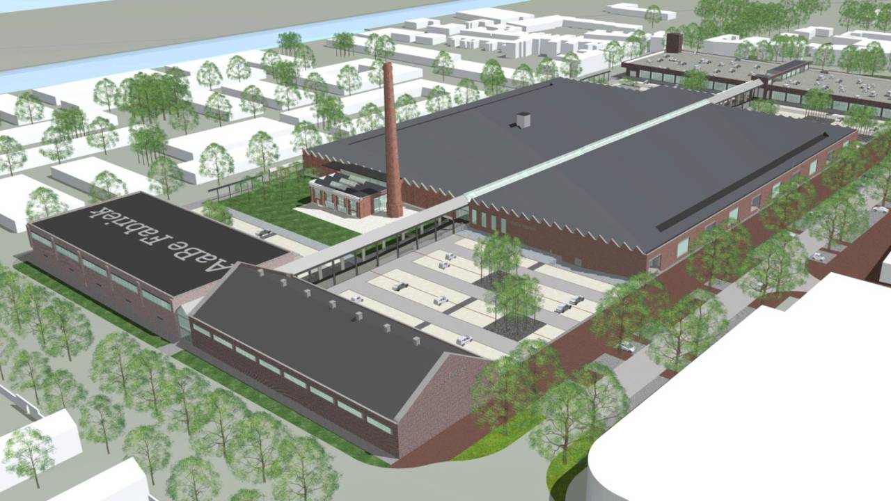 Voormalige Tilburgse wollenstoffabriek AaBe wordt winkelcentrum.