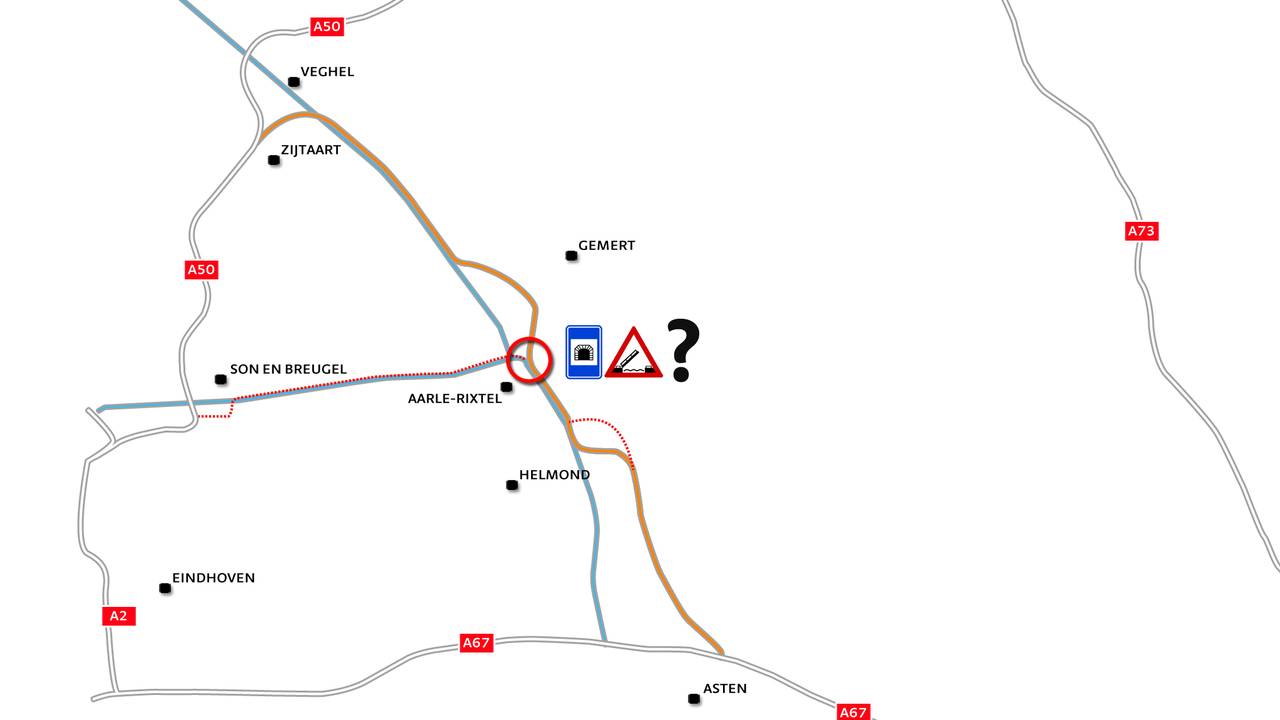 Het gebied waar de verkeerssituatie moet worden aangepakt