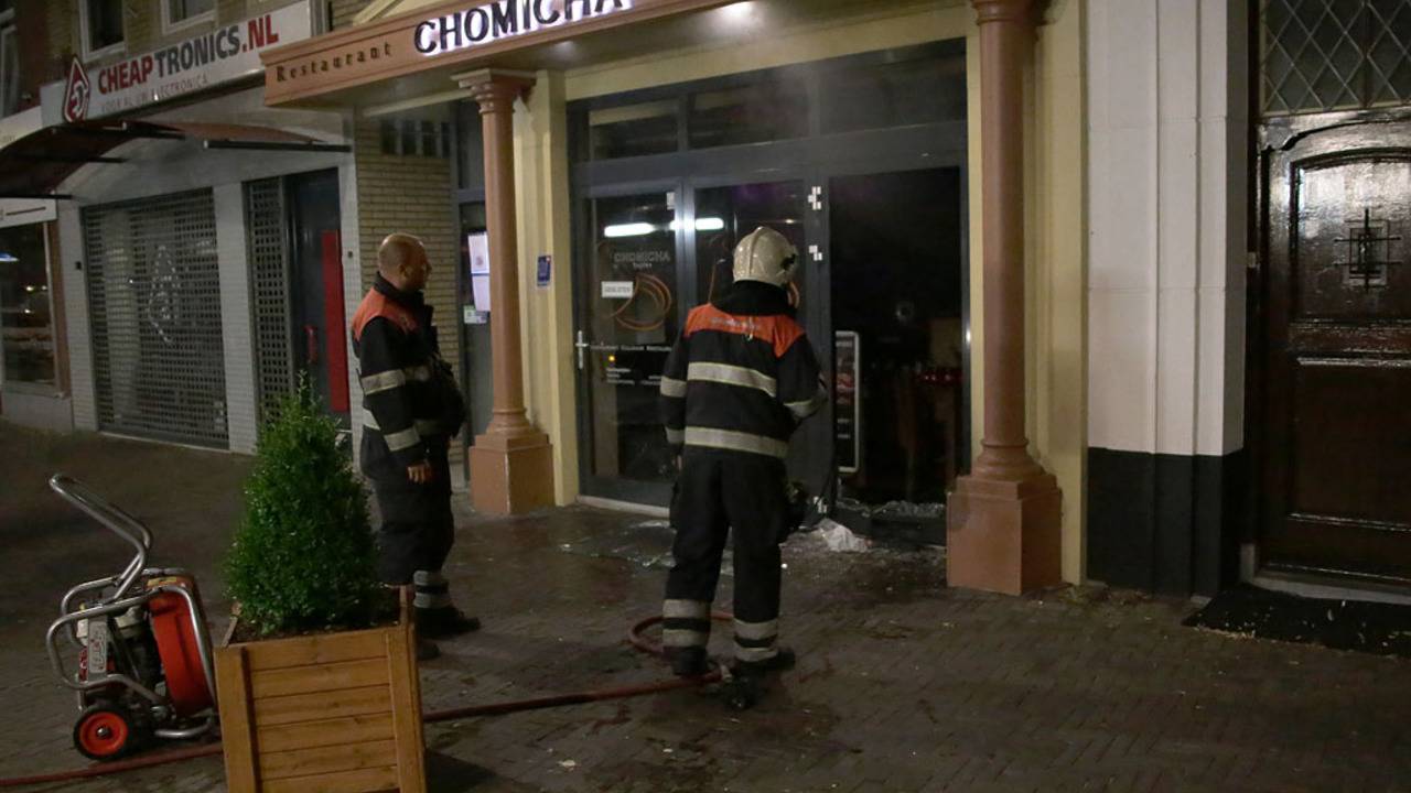 Brandstichting in Marokkaans restaurant Chomicha (foto: SQ Vision).