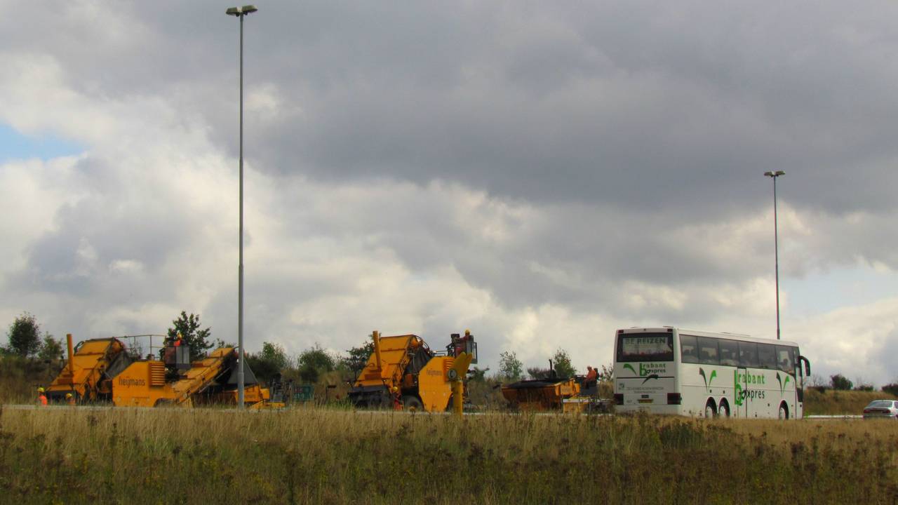 Werkzaamheden A58 bij Tilburg (Foto: Margreet van Vianen)