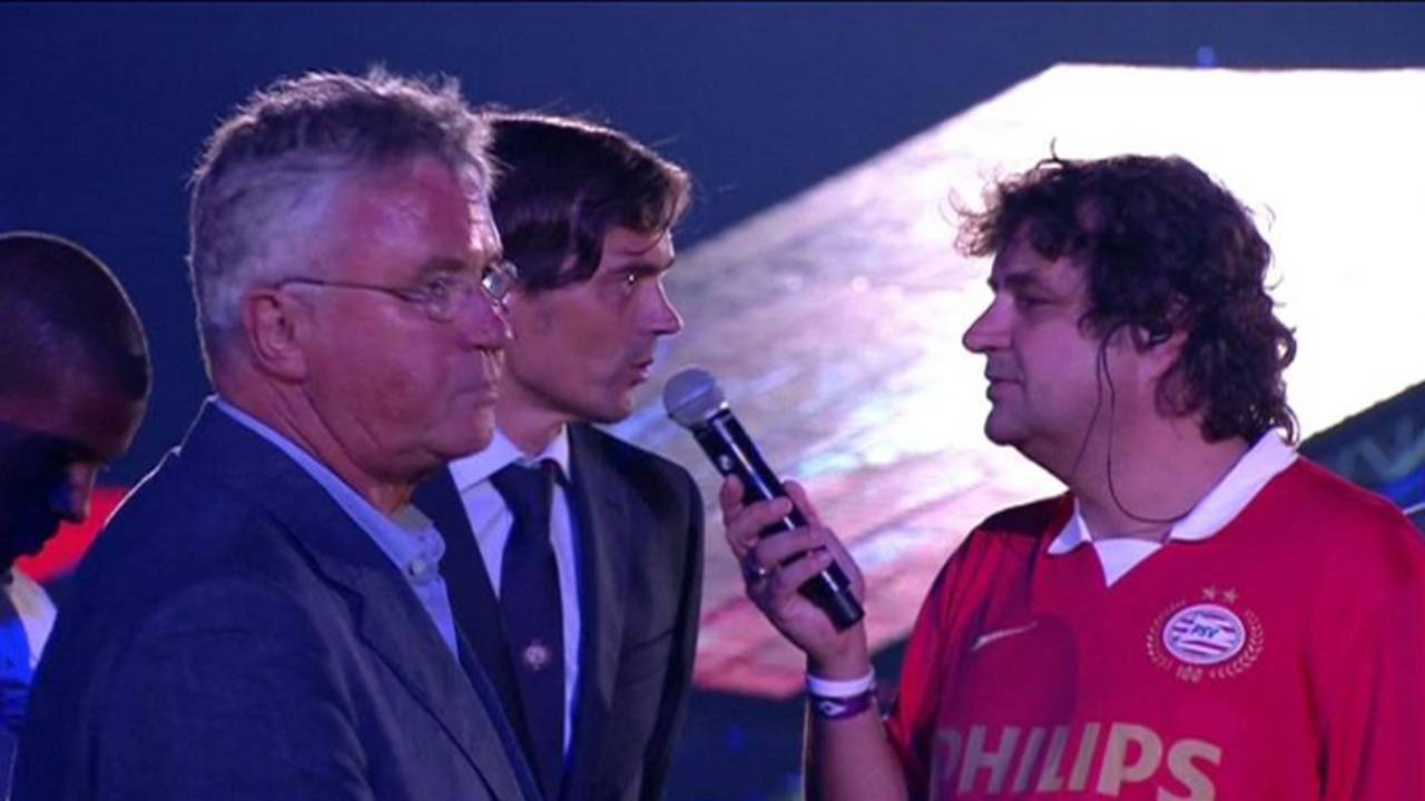 Frank Lammers (rechts) in betere PSV-tijden (foto: archief).