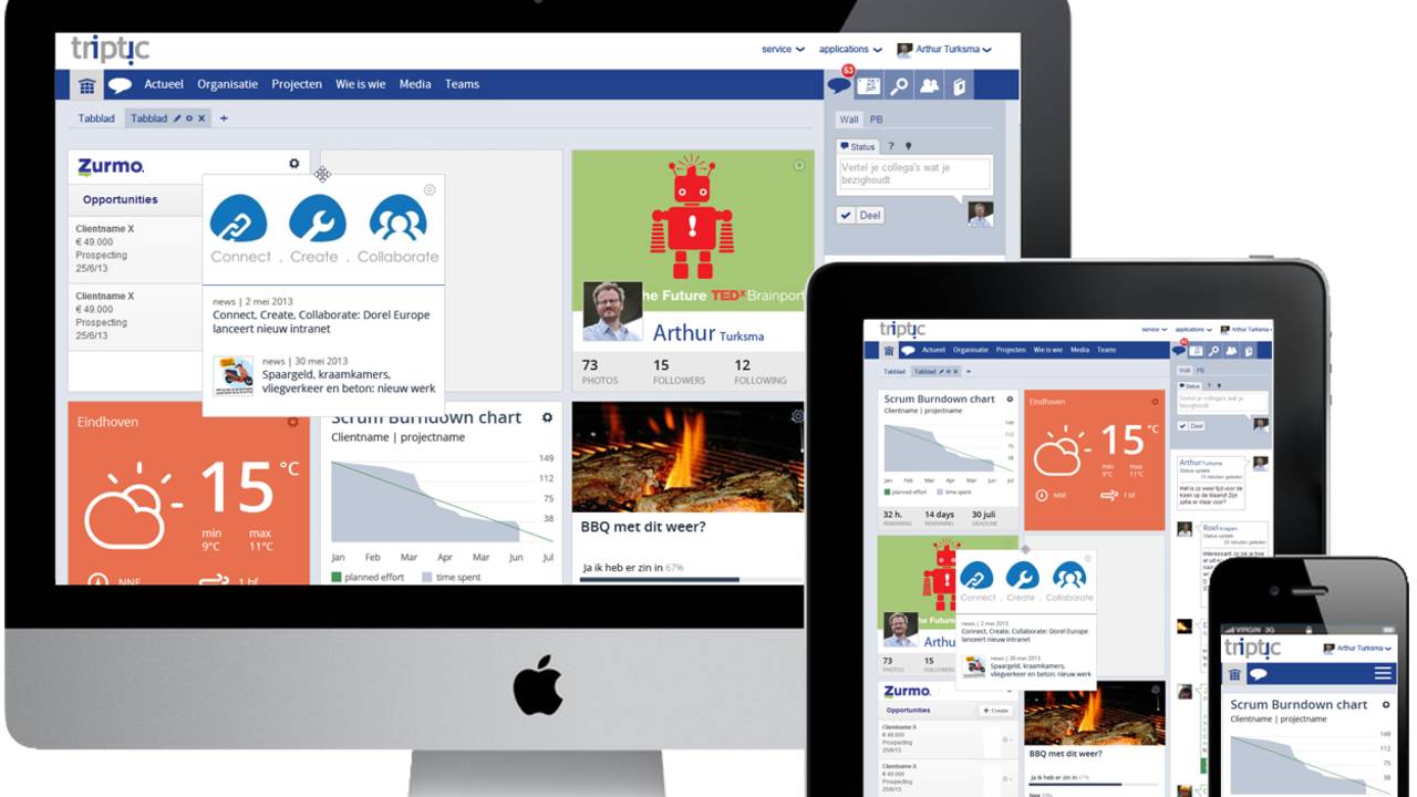 Het Iris-intranet is 'ontwapenend, vrolijk, slim en modern' (beeld: Triptic)
