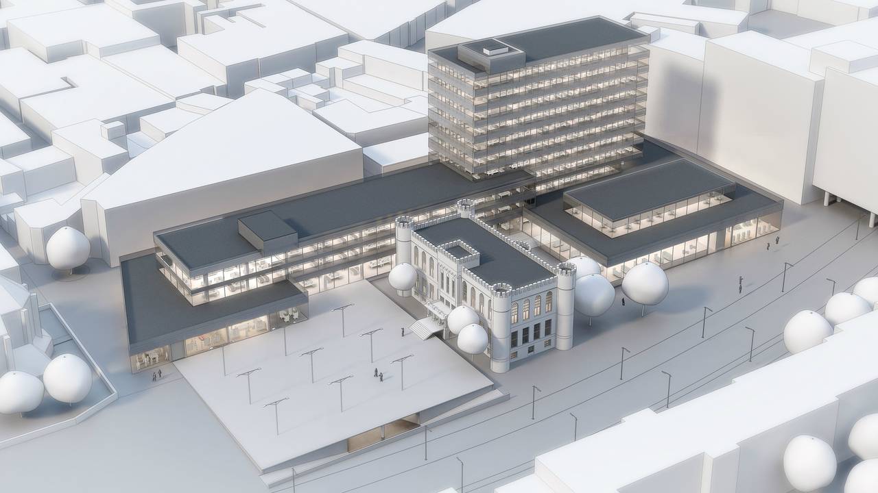 Een ontwerp van het nieuwe stadhuis in Tilburg
