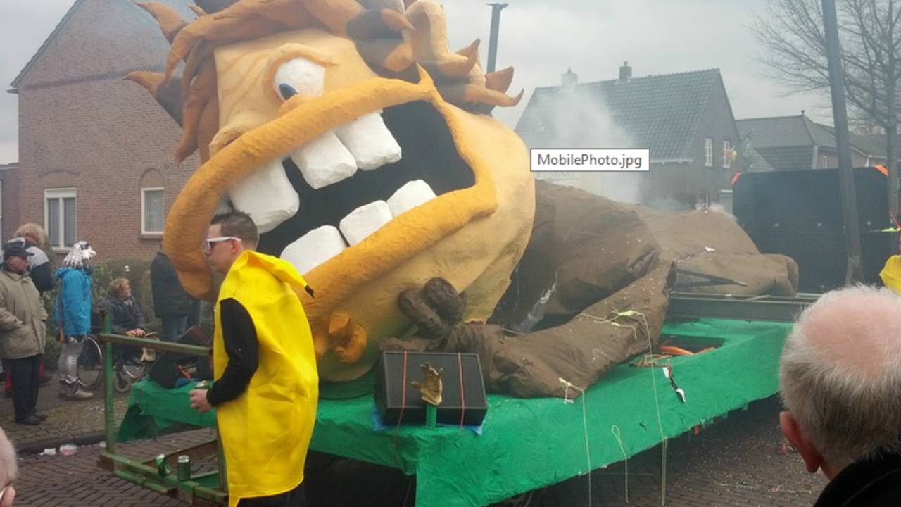De ingestorte carnavalswagen