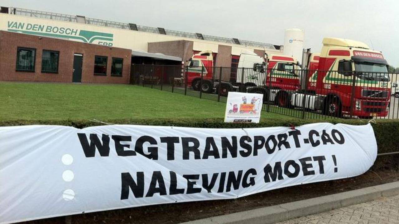 Vakbondactie bij Van den Bosch in Erp vorig jaar