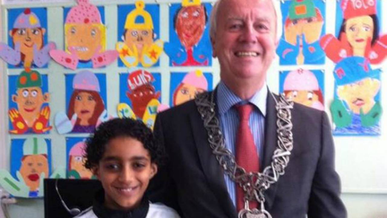 Amin Lachir met burgemeester Noordanus