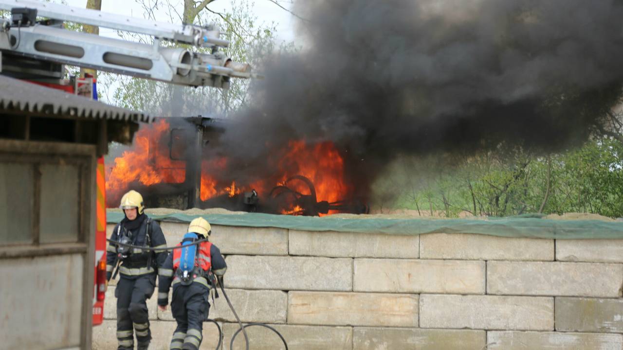 Sovel uitgebrand in Sprang-Capelle. (foto: FPMB Erik Haverhals)