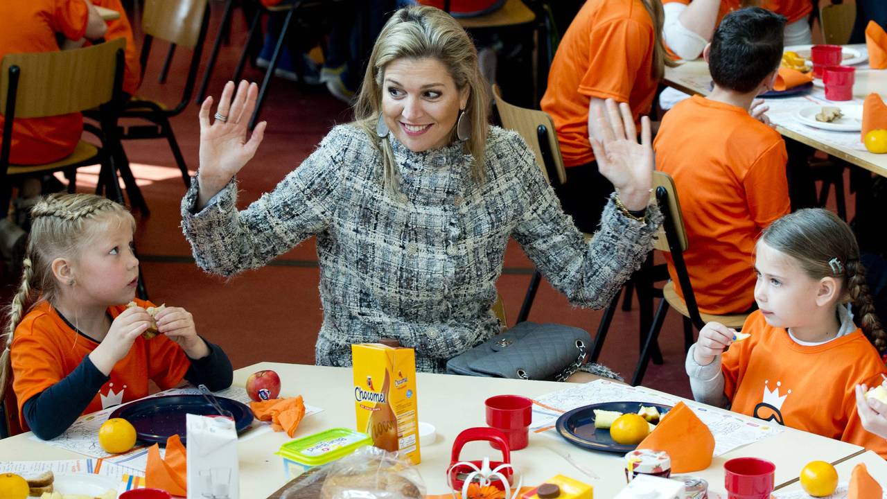 Koningin Máxima tijdens het Koningsontbijt van 2013 (ANP)