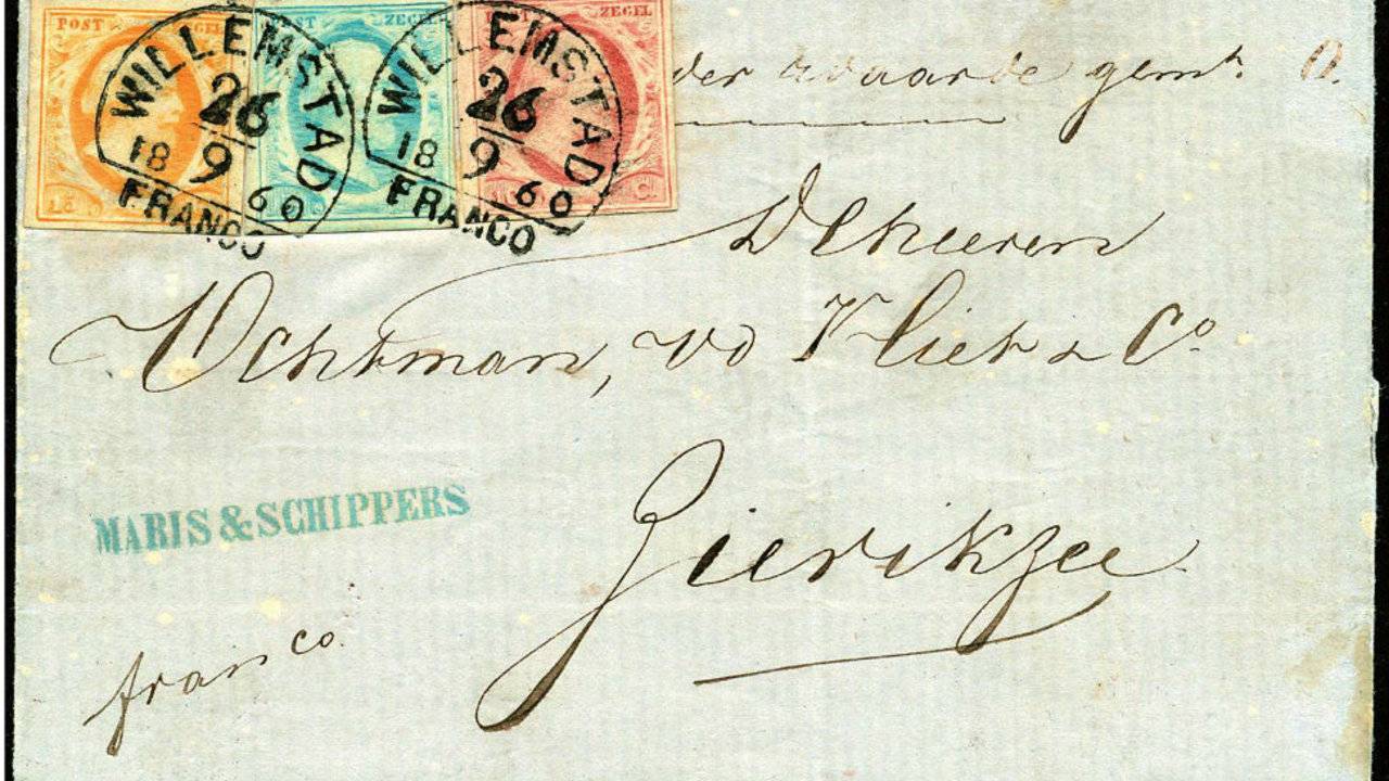 De brief. (foto: catalogus Van Dieten Postzegelveilingen)