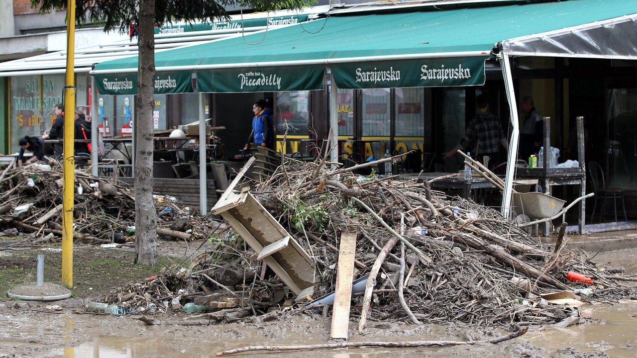 Overstromingen in Bosnië (Foto: ANP)