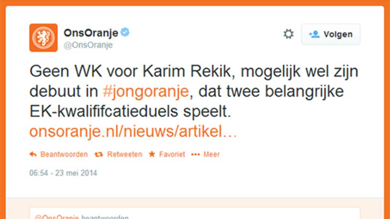 Ons Oranje loopt een beetje op de zaken vooruit (bron: Ons Oranje / Twitter)
