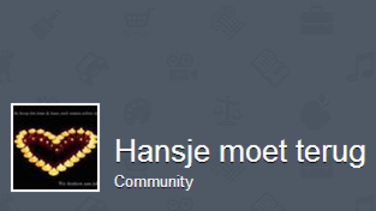 Een van de pagina's op Facebook