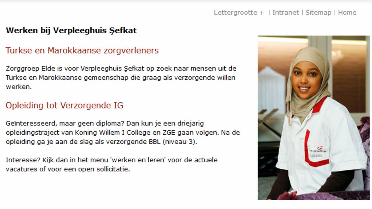 De bewuste tekst op de site van Sefkat