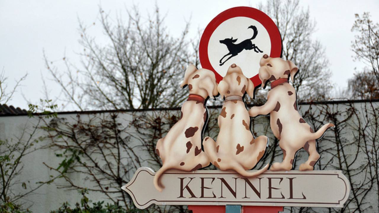 Het bord van de gratis hondenkennel in De Efteling (Foto: Maxim de Donder)