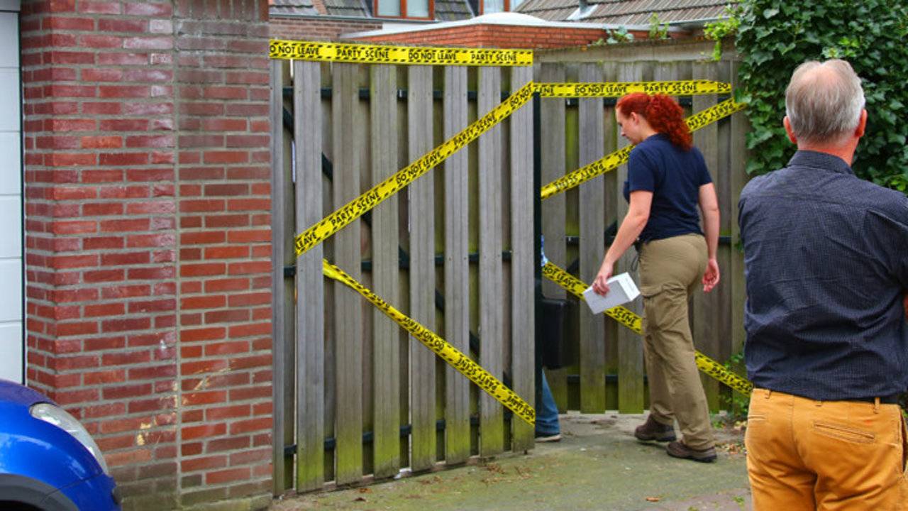 Linten op de poort achter de tuin (Foto: Charles Mallo/SQ Vision)