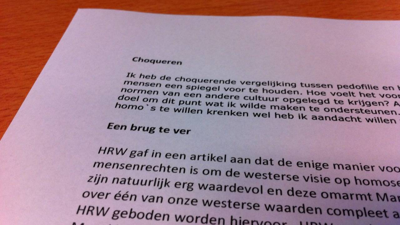 Jamal Nouhi schreef een brief om zijn uitspraken te verklaren.