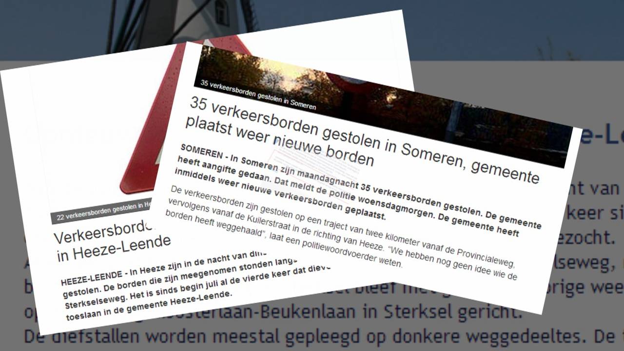 Politie denkt Brabantse verkeersbordendief te hebben
