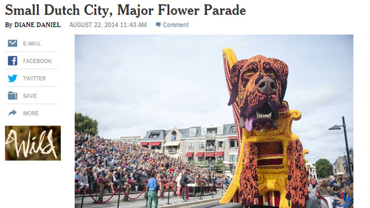 Bloemencorso Zundert haalt de New York Times