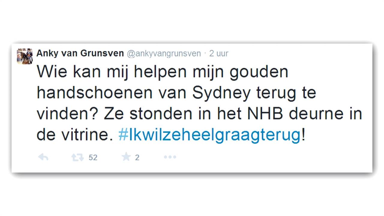 Anky van Grunsven wil haar handschoenen terug