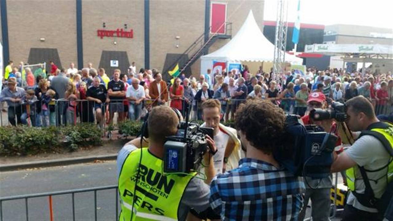 Bram van Rijswijk na de finish. (Foto: Twitter/Ruud de Wert)