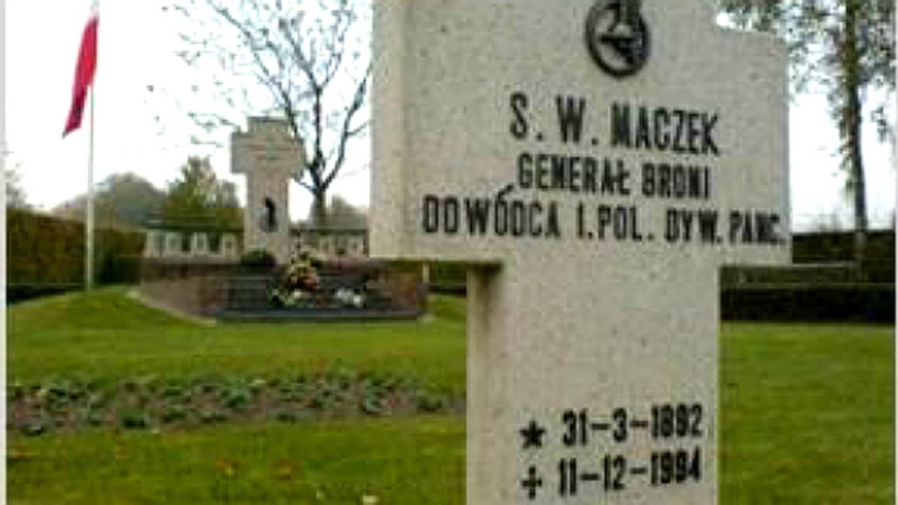 Generaal Maczek ligt begraven op het Pools militair ereveld in Breda