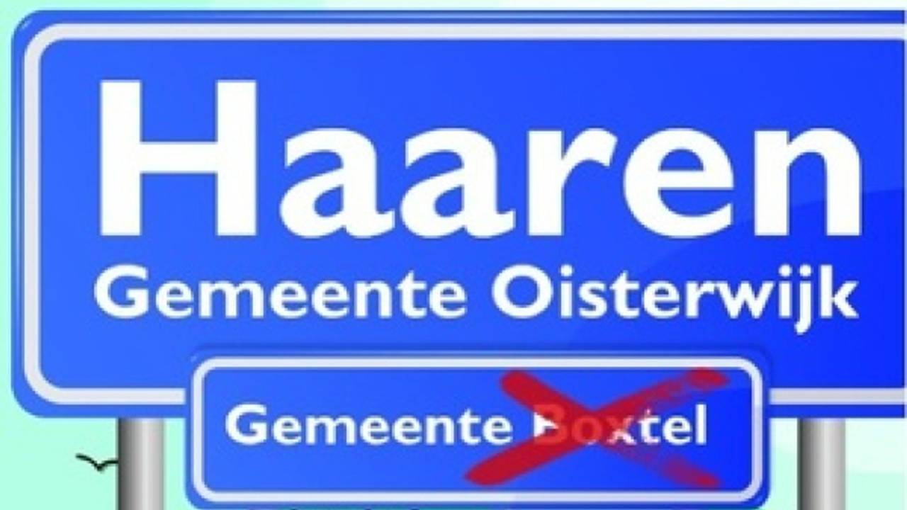 Poster die te zien is bij huizen in Haaren