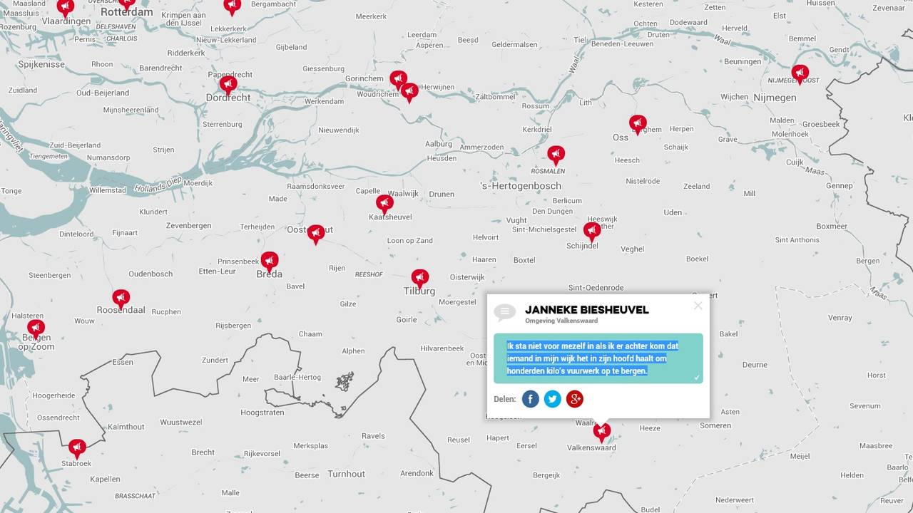Kaart reacties vuurwerk