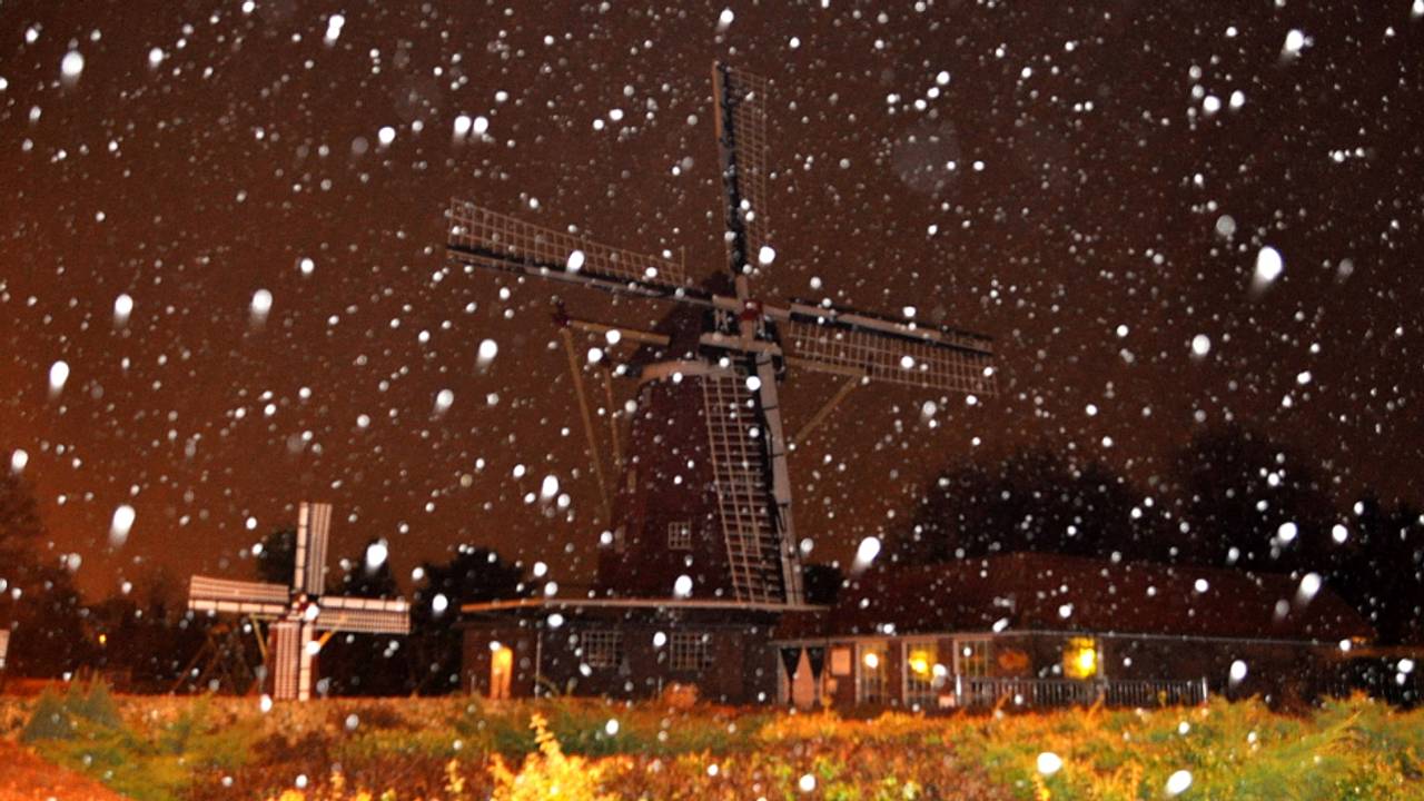 In Budel-Schoot sneeuwde het zondagochtend (Foto: Ben Saanen)