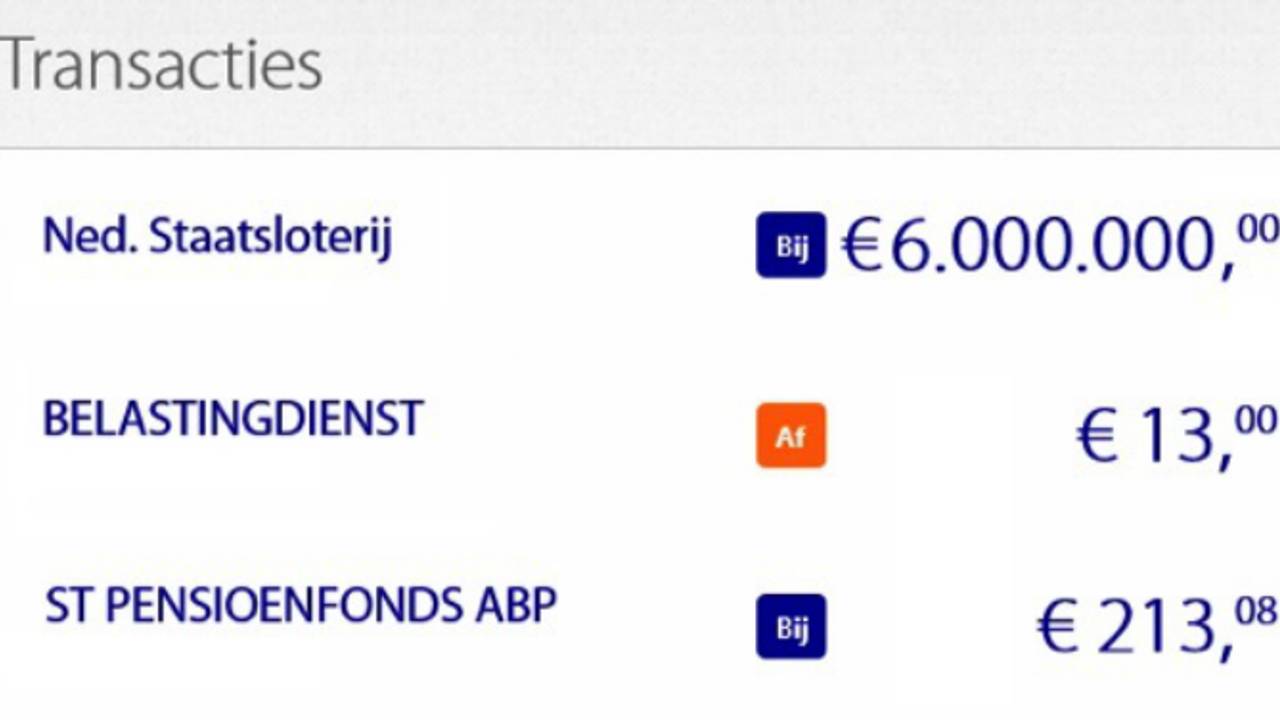 Zes miljoen. Zo zien niet veel mensen dit op hun rekening.