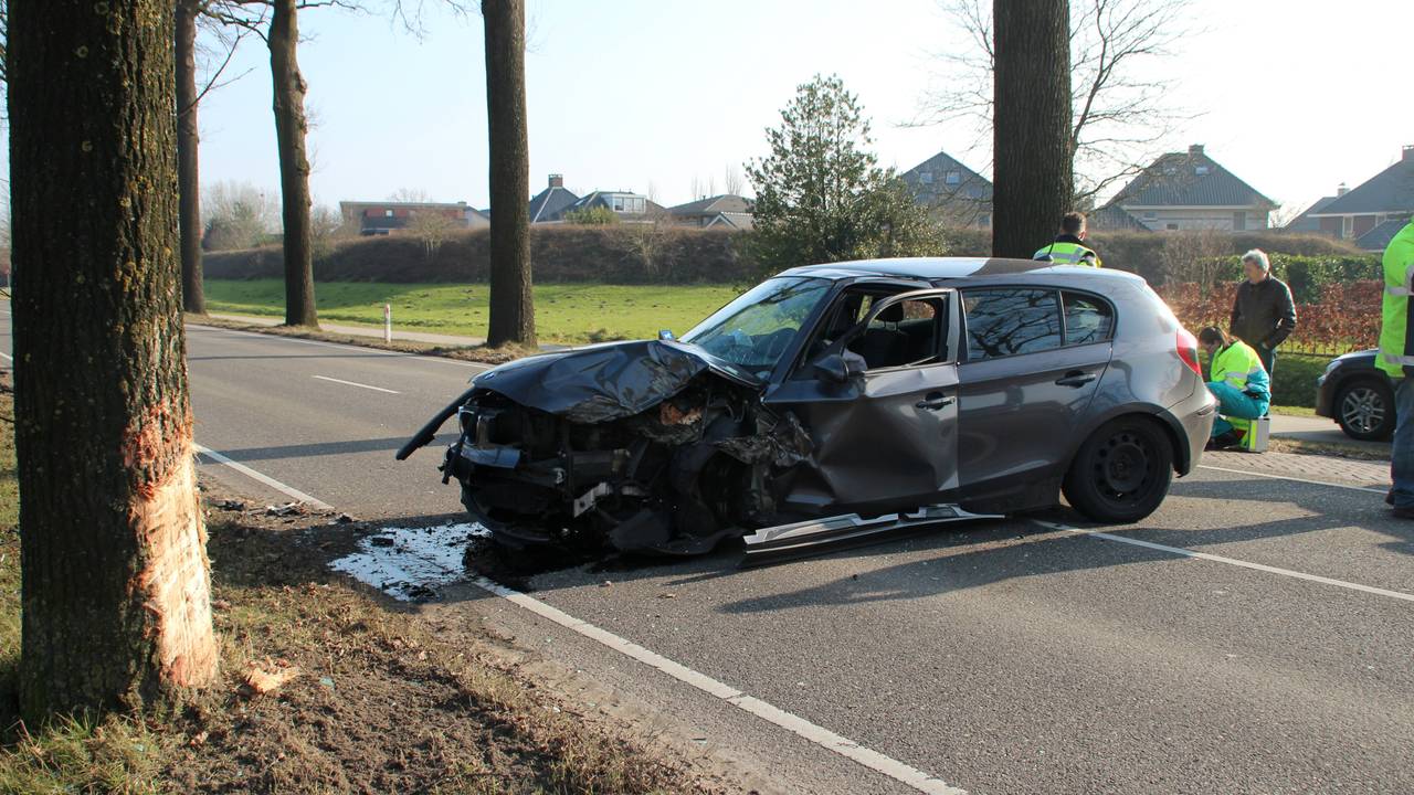 Man rijdt tegen boom in Erp (foto: AS Media)
