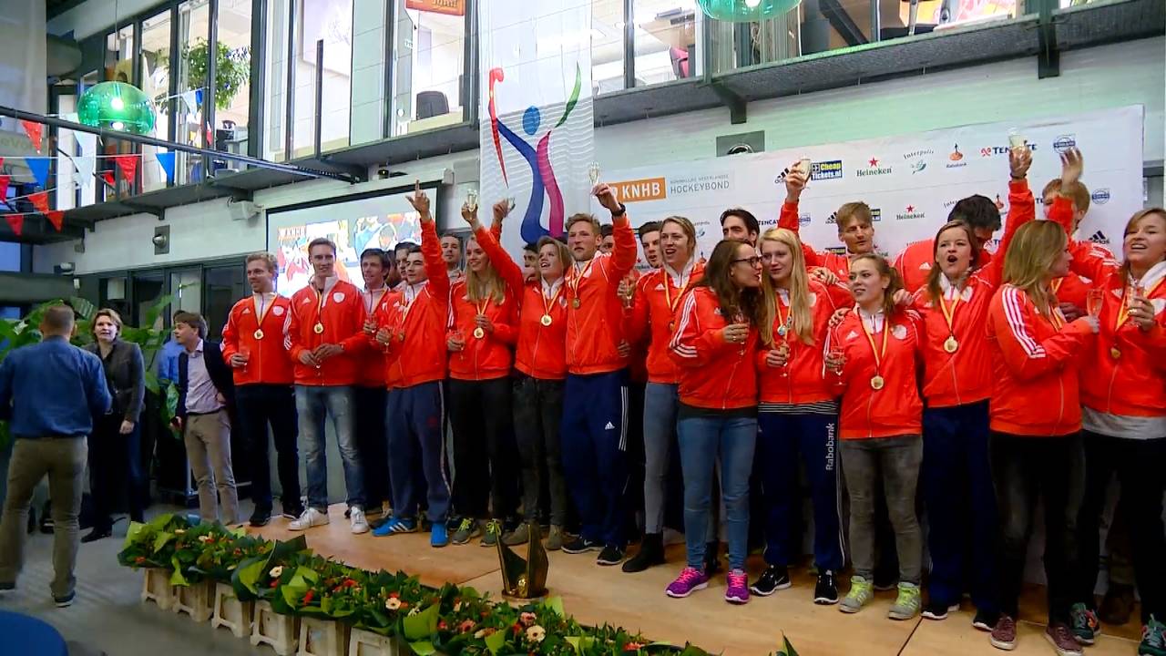 Huldiging zaalhockeyers