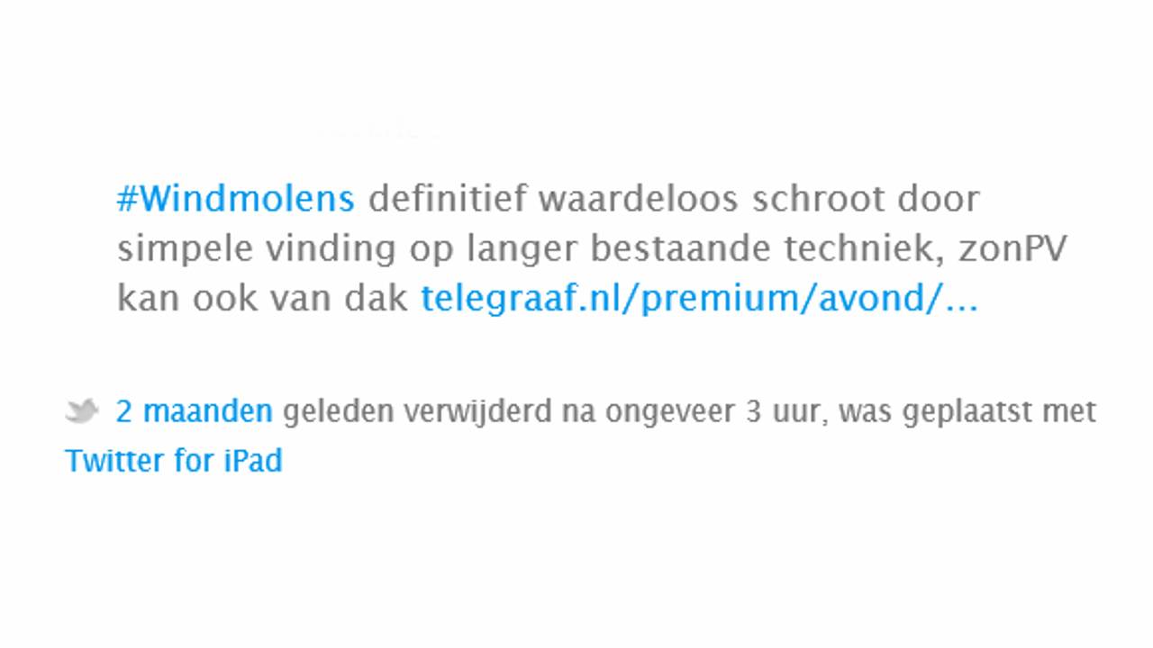 Ook deze tweet werd verwijderd.