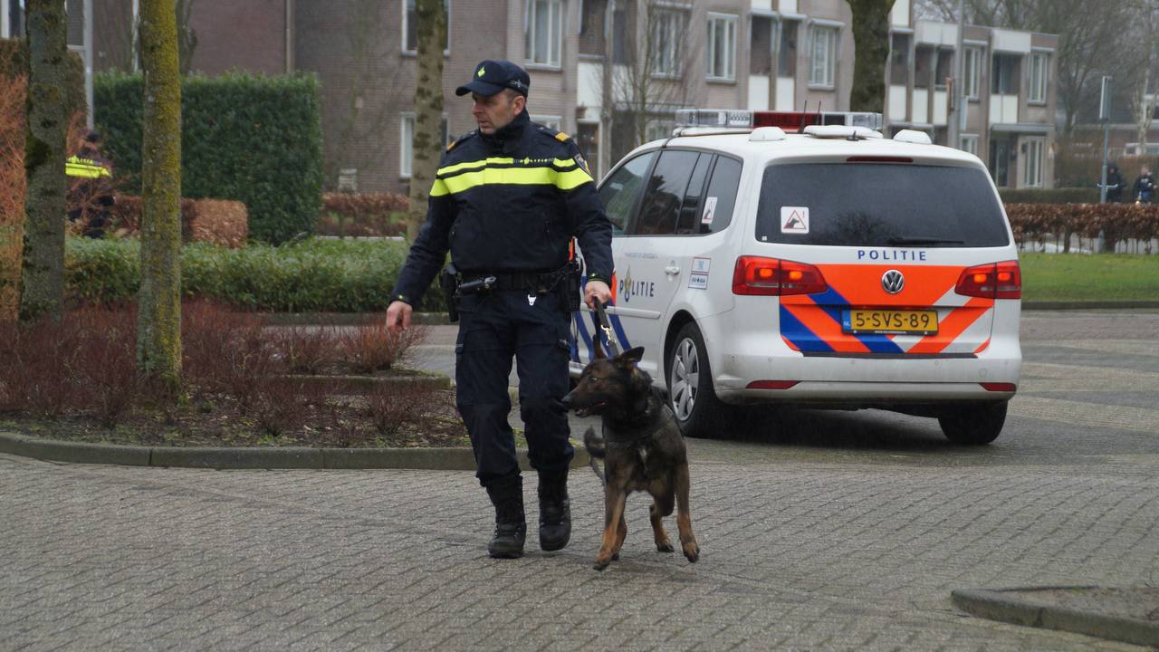 Politie zoekt met speurhonden (foto: Martijn van Bijnen/FPMB)