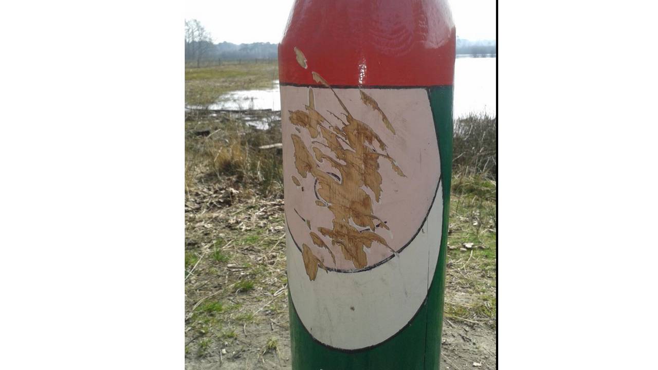 Een van de vernielde kabouters (Foto: Boswachter Anneke Oomes) 